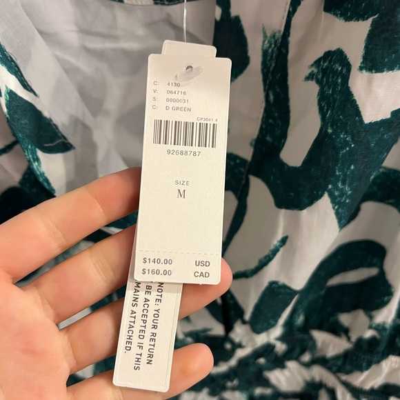 NWT Anthropologie Somerset Mini dress | Size Medium | Dark Green - Picture 5 of 6